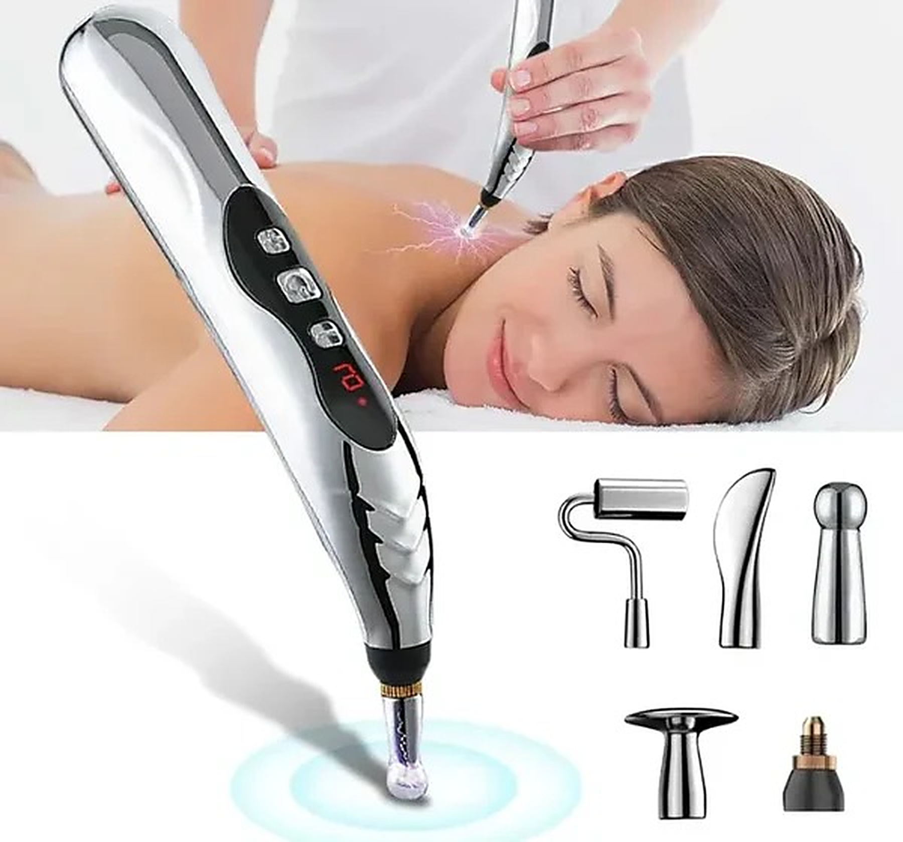 Rechargeable Acupuncture Pen in use
